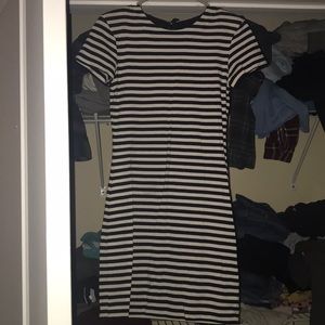 Black and white striped dress